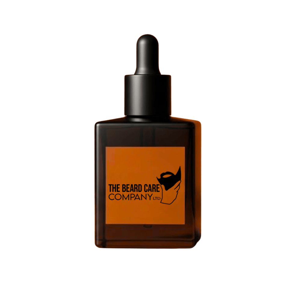 Bottle of The Beard Care Company Beard Oil on a transparent background